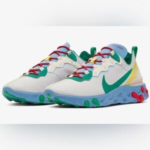 Nike React Element 55-SE sneakers Nintendo Guava Ice Lucid Green Men’s 6.5  5Y